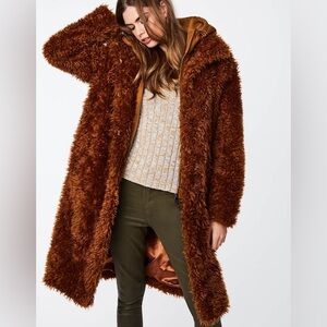 Bernardo Unreal Shaggy Fur Double Up Coat